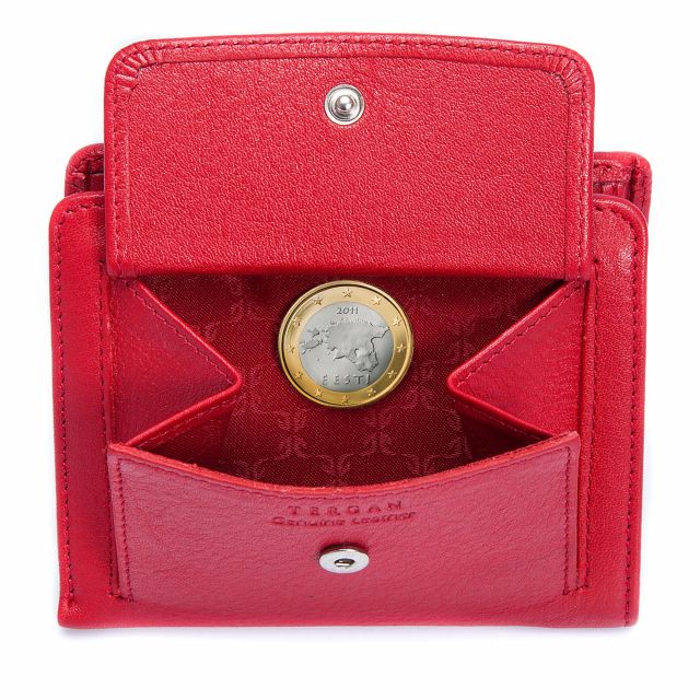 Червено дамско портмоне с монетник