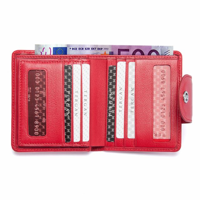 Червено дамско портмоне с монетник