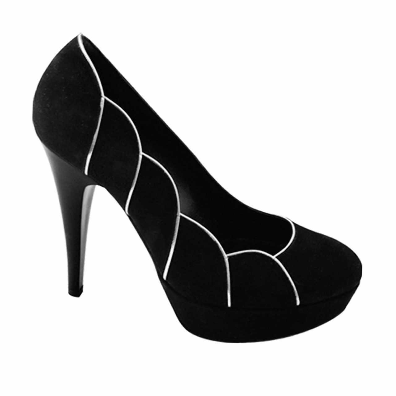 Черни елегантни обувки на висок ток