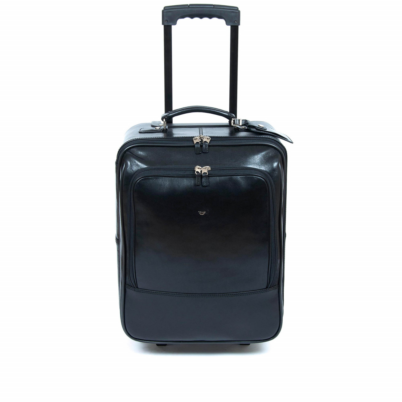 Луксозен куфар от телешка кожа в черно